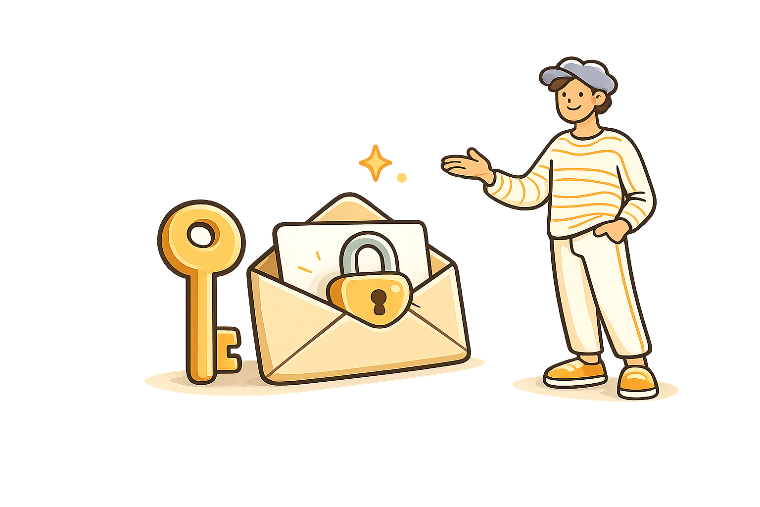 A key and a locked envelope — reset your Infinite Marketing AI password